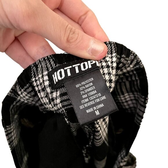 Hot Top black and white checkered pants business casual pockets chain trendy - Picture 5 of 5